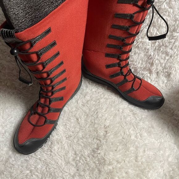 Aetrex Berries Women red Neoprene Bungee slip on boots water &slip resist SZ12M - Picture 5 of 10